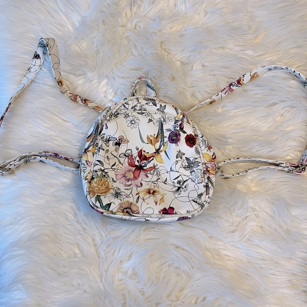 Floral mini-backpack purse